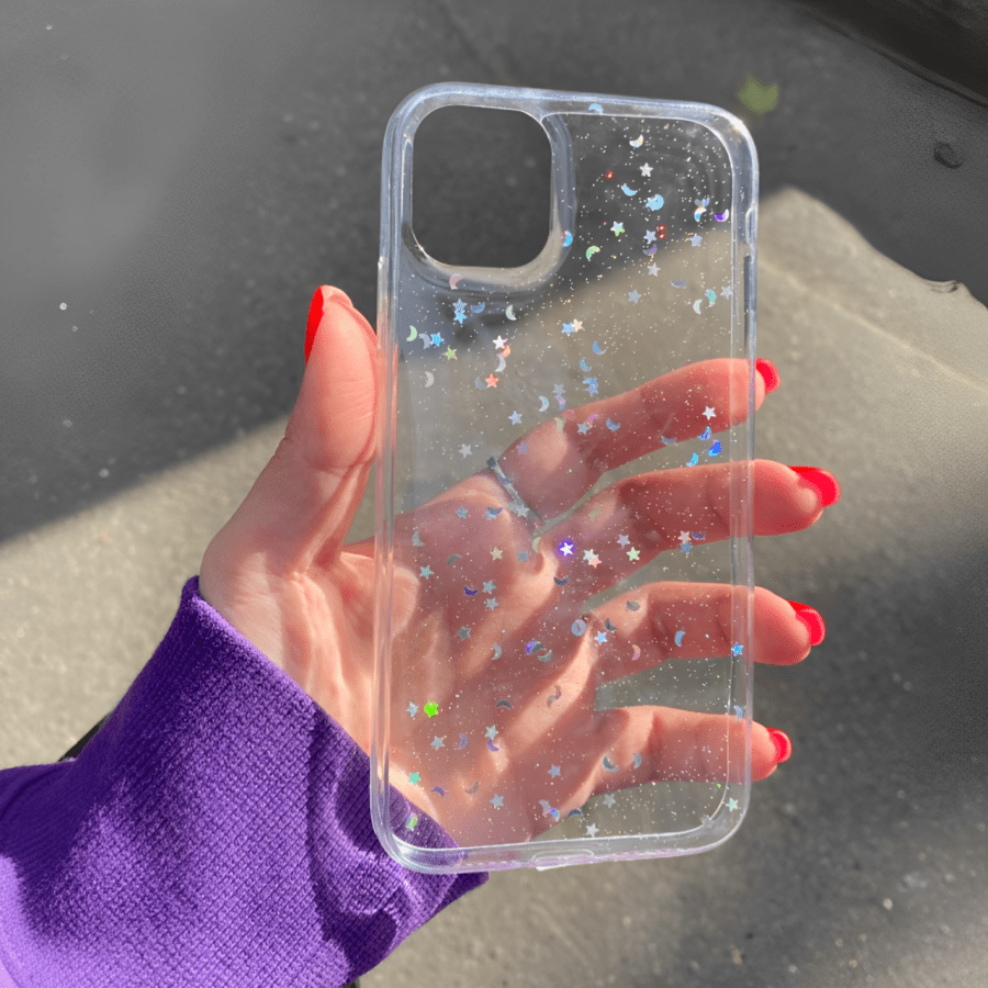 Transparent Glitter iPhone Case