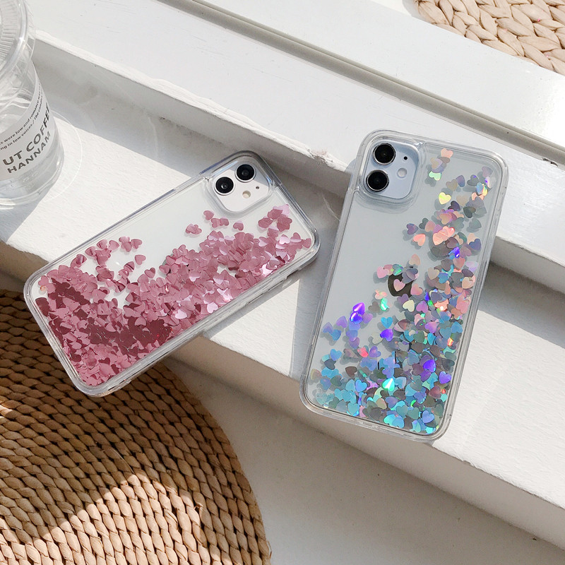 Glitter Hearts iPhone 12 Cases