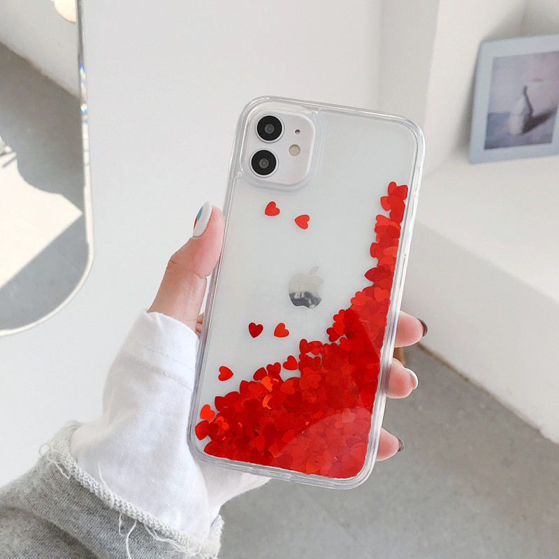 Heart Red Sequins iPhone Case