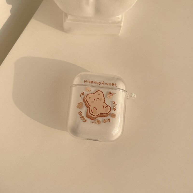 clear airpods case, bear airpods case