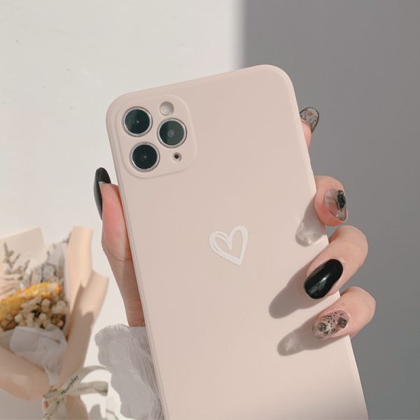 Cream Minimal Heart iPhone Case