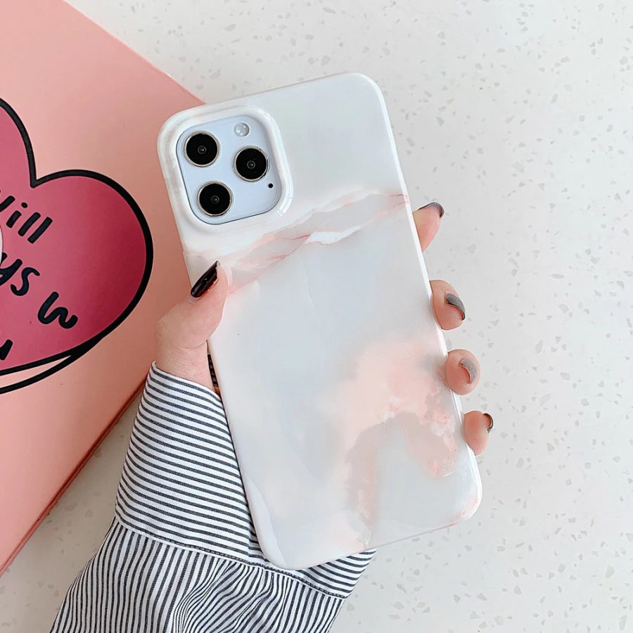 Matte White Marble iPhone Case