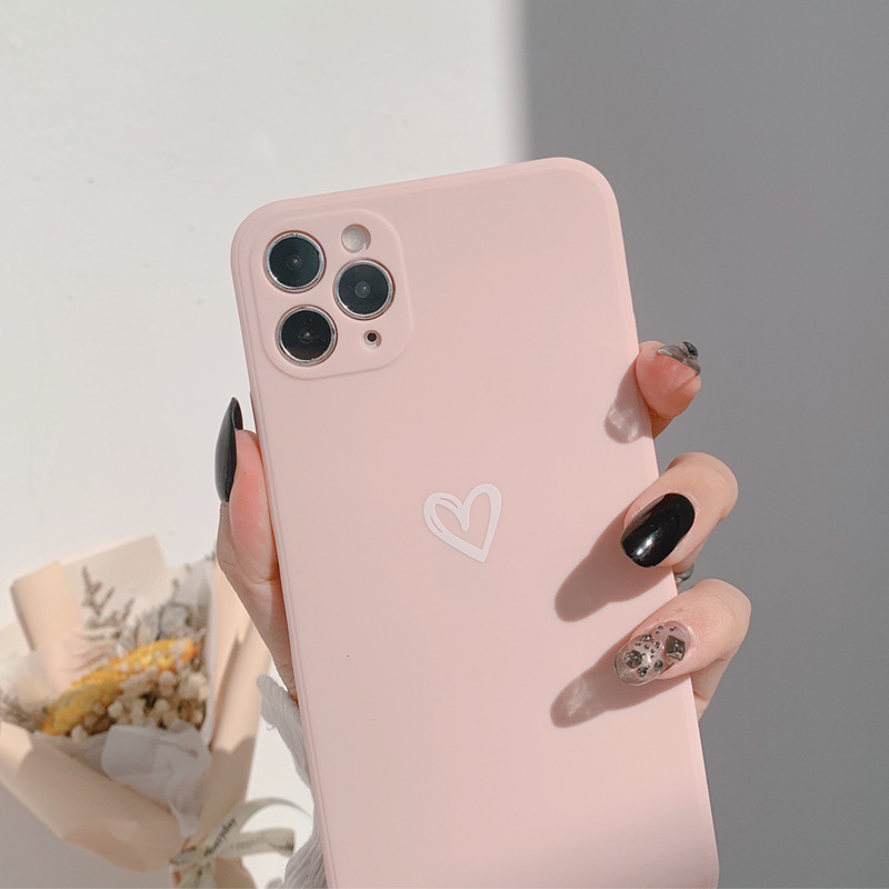 Pink Minimal Heart iPhone Case