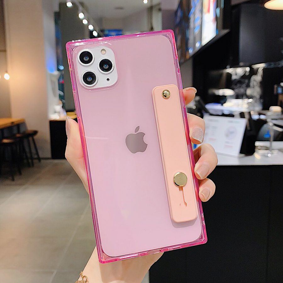 Wrist Strap Pink Square iPhone Case