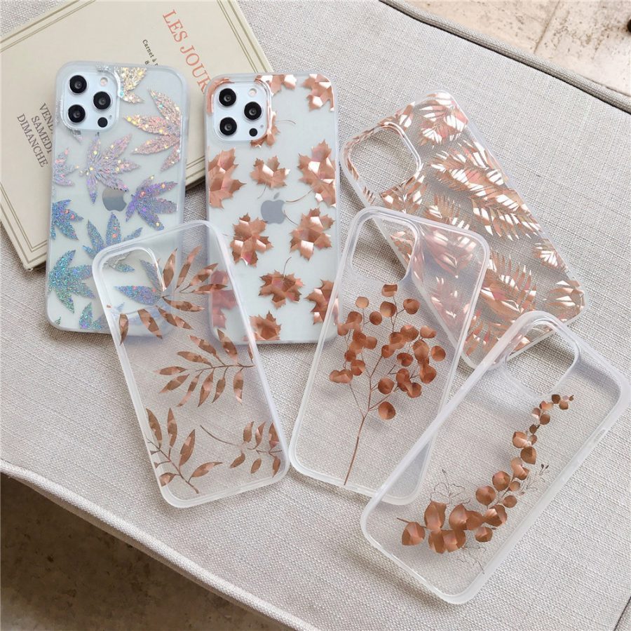 Electroplated Leaves Clear Case - ZiCASE