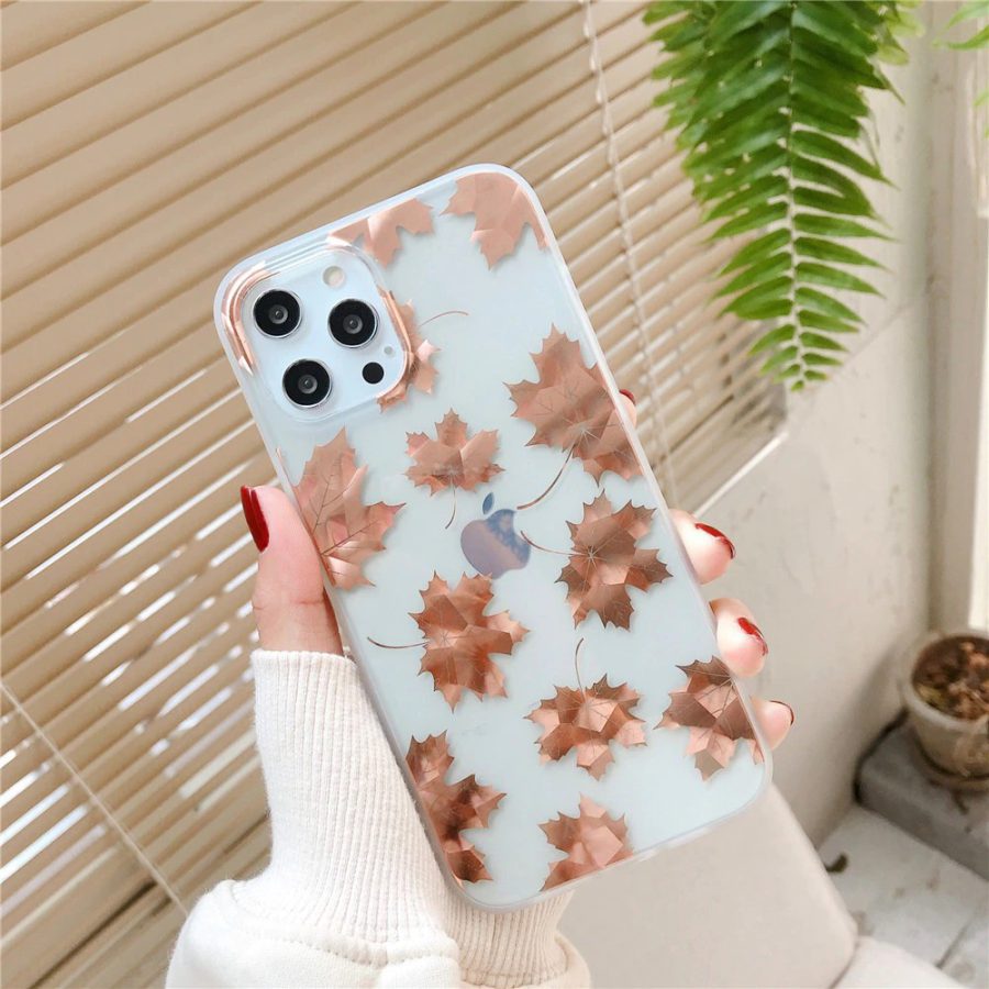 Electroplated Leaves Phone Case - ZiCASE