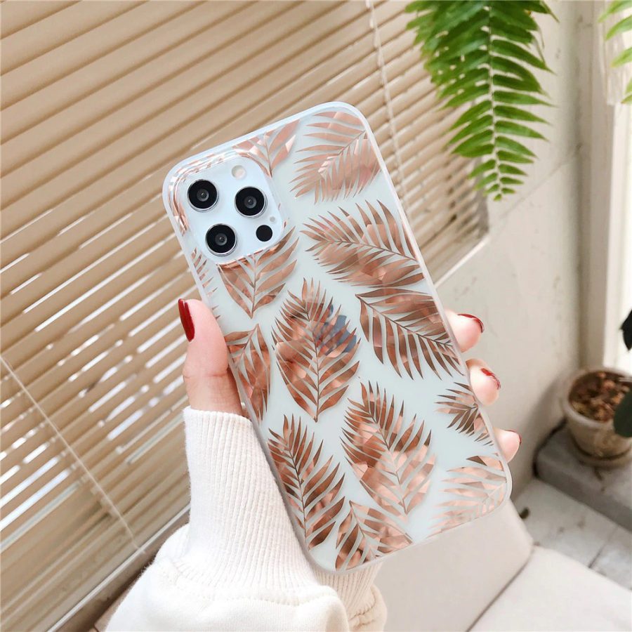 Electroplated Leaves iPhone 12 Pro Max Case - ZiCASE