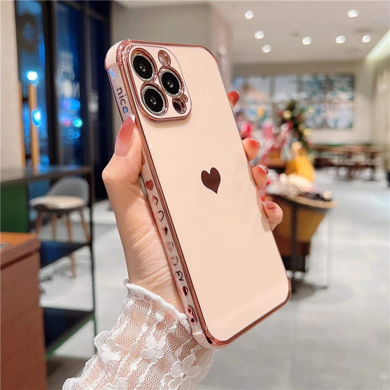 Electroplated Heart iPhone 14 Pro Max Case