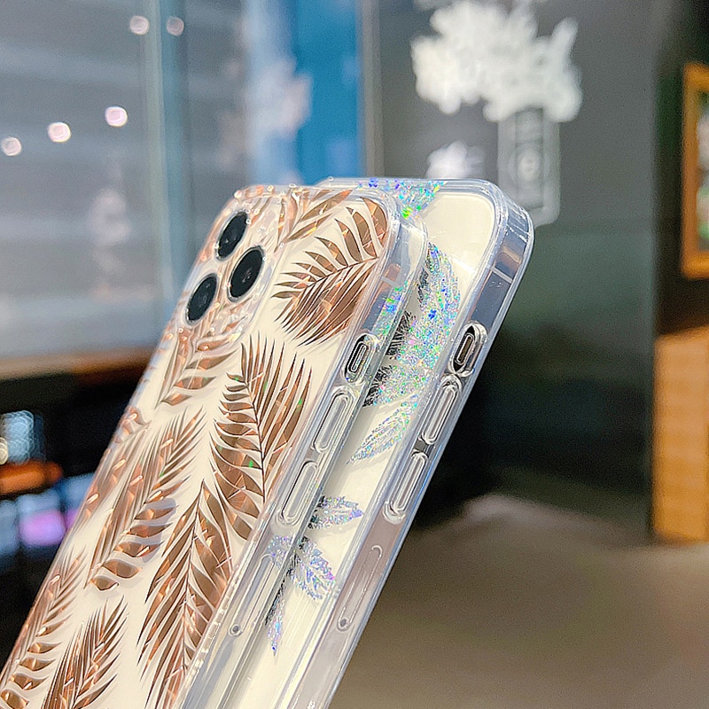 Glitter Leaves iPhone XR Case