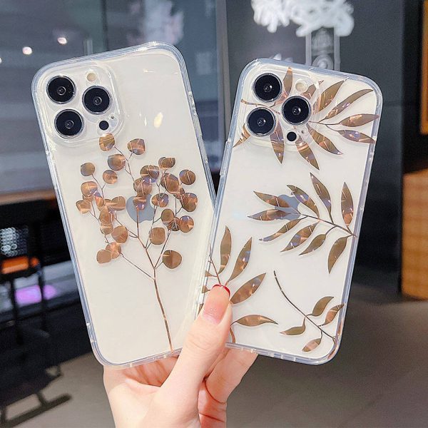 Glitter Leaves iPhone Cases