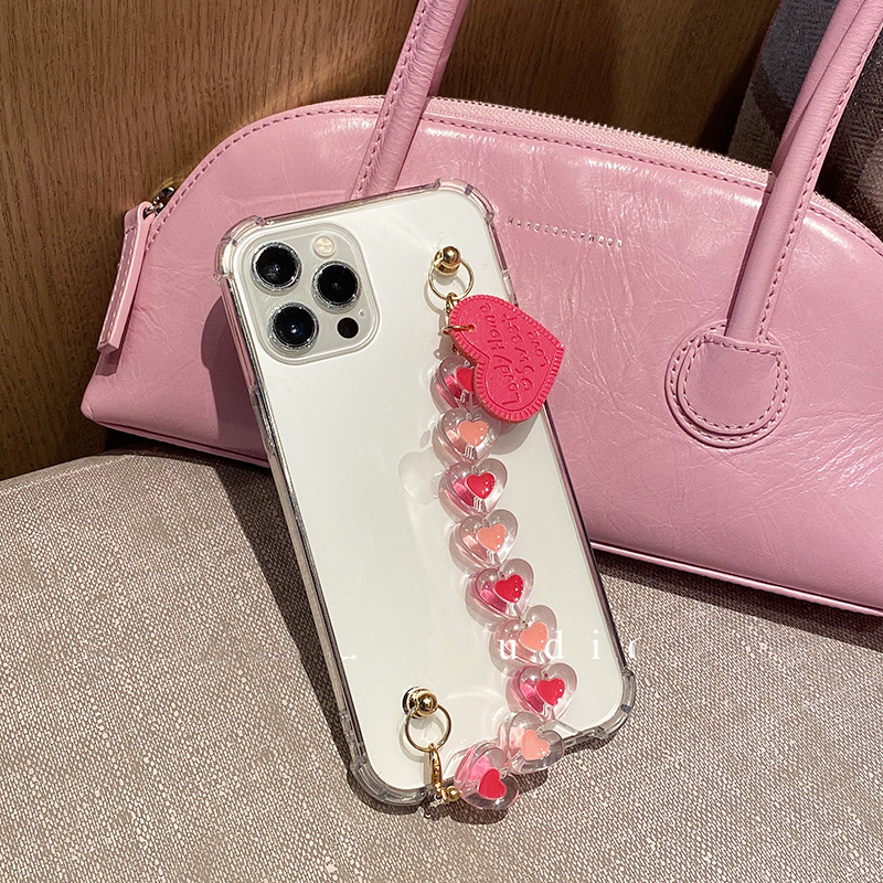 Pink Heart Chain iPhone 13 Pro Max Case