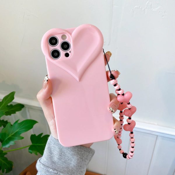 3D Pink Heart iPhone Case