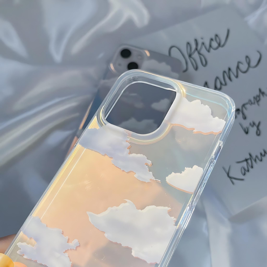 Holographic Aesthetic Clouds iPhone 15 Pro Max Case