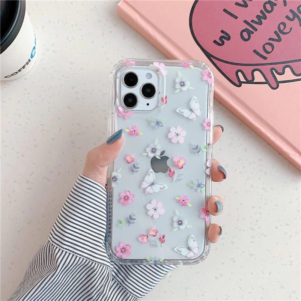 Pink Flowers Protective iPhone Case