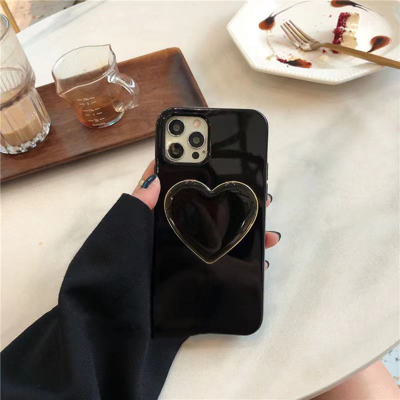Sleek Black Heart iPhone Case