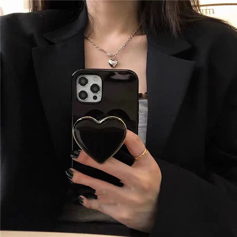 Sleek Black Heart iPhone Case