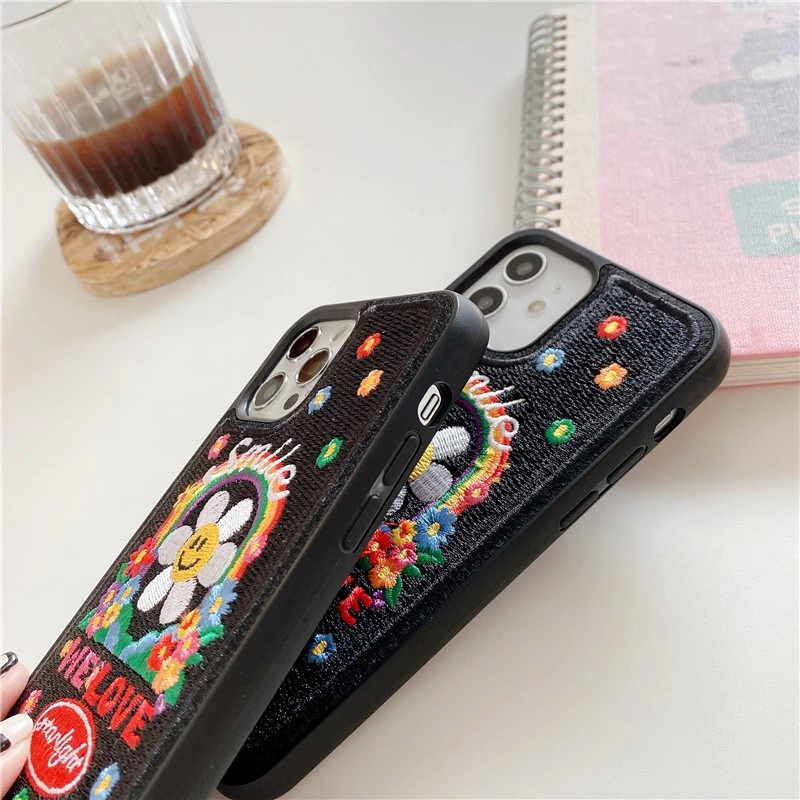 Embroidered Flowers iPhone Xr Case
