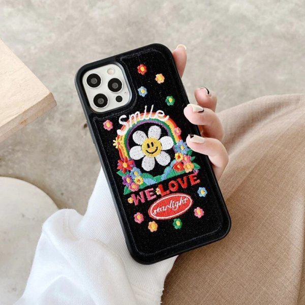 Embroidered Flowers iPhone 12 Pro Max Case