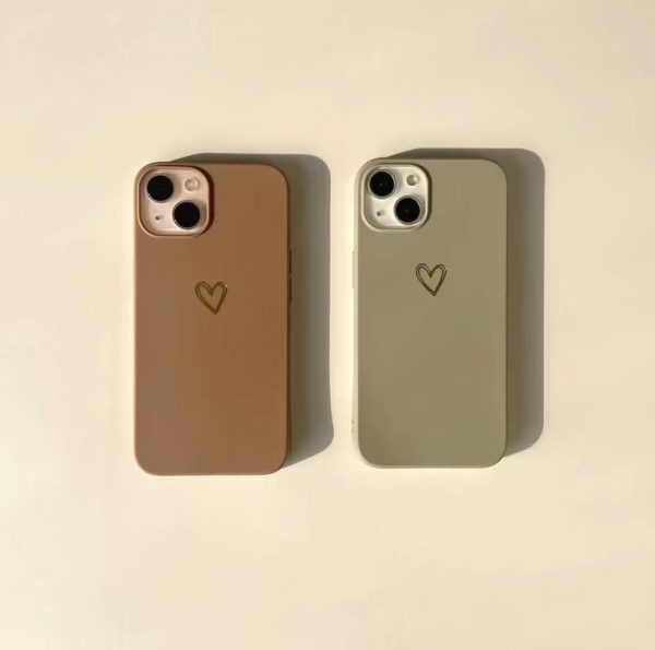 Brown & Gray Heart iPhone 13 Cases