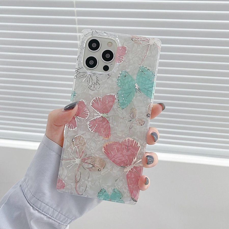 Pearl Butterfly Square iPhone Case
