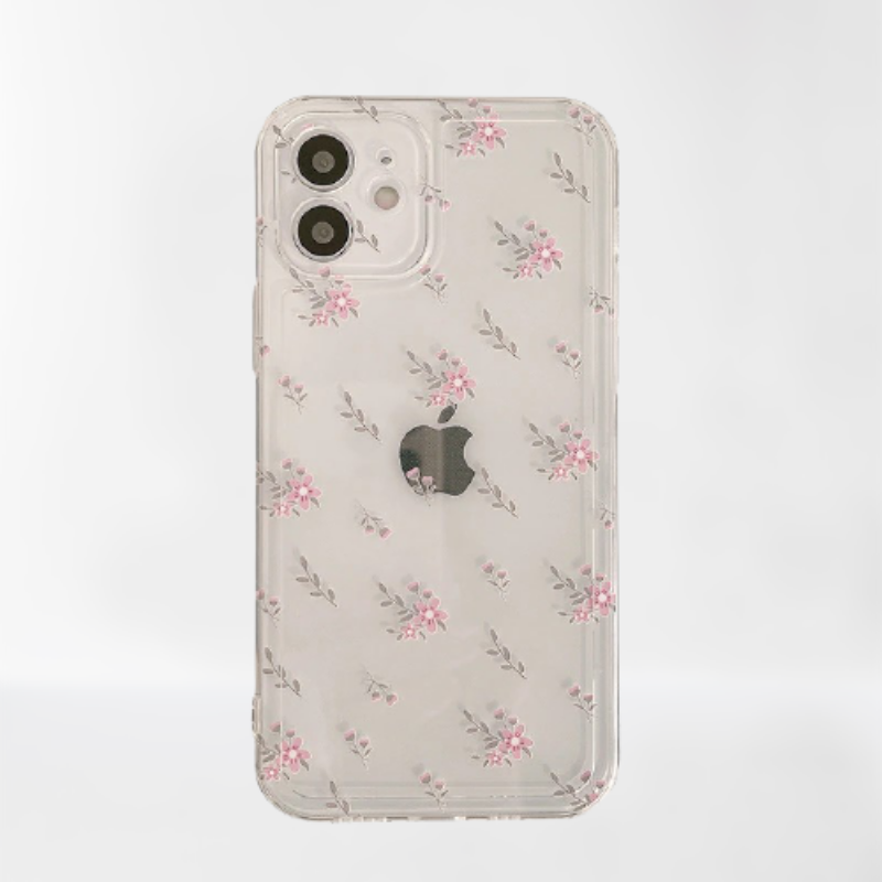 pink floral clear case - finishifystore