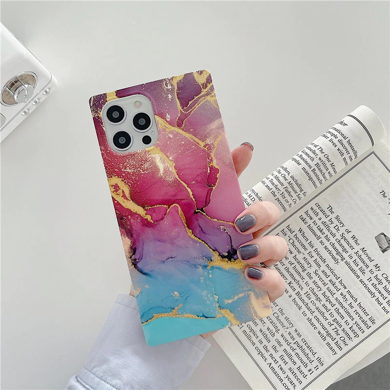 Square Marble Print iPhone 13 Pro Max Case