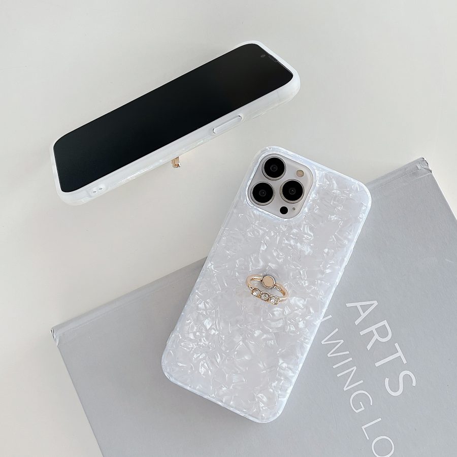White Opal Case With Ring Holder