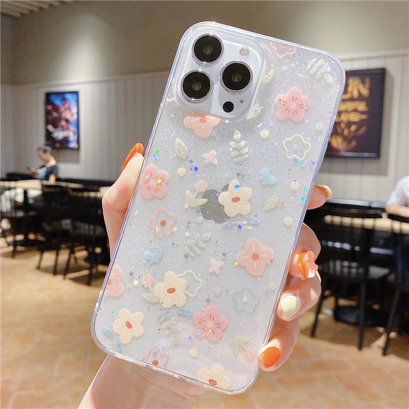 Glitter Flowers iPhone Cases - ZiCASE