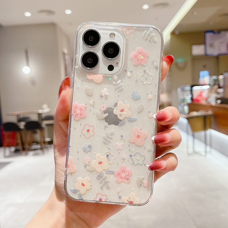 Glitter Floral iPhone 13 Pro Max Case