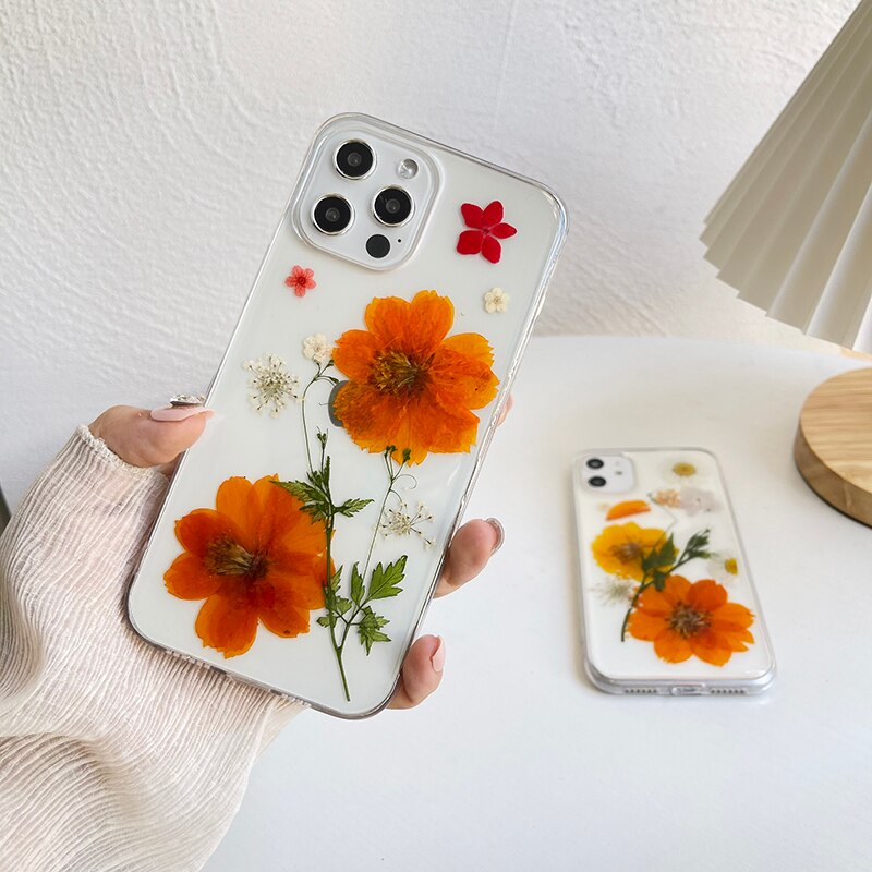 Orange Flowers iPhone 13 Pro Max Cases