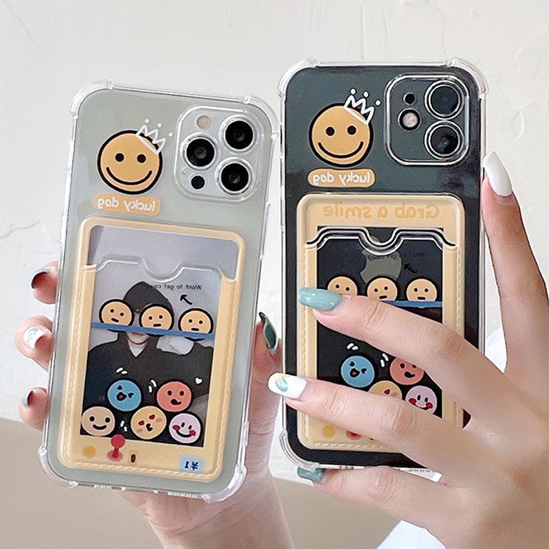 Smiley Face iPhone 12 Case With Card Holder