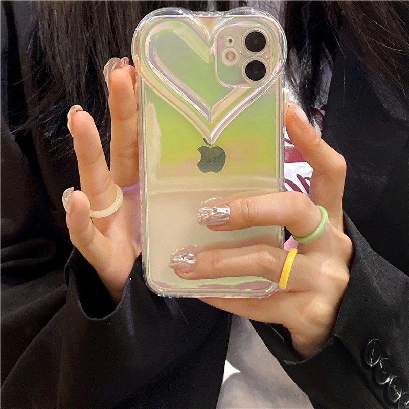 3D Holographic Heart iPhone Case