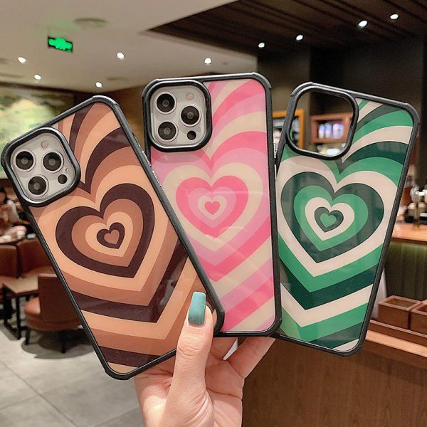 70s Pink Green Brown Heart iPhone Cases