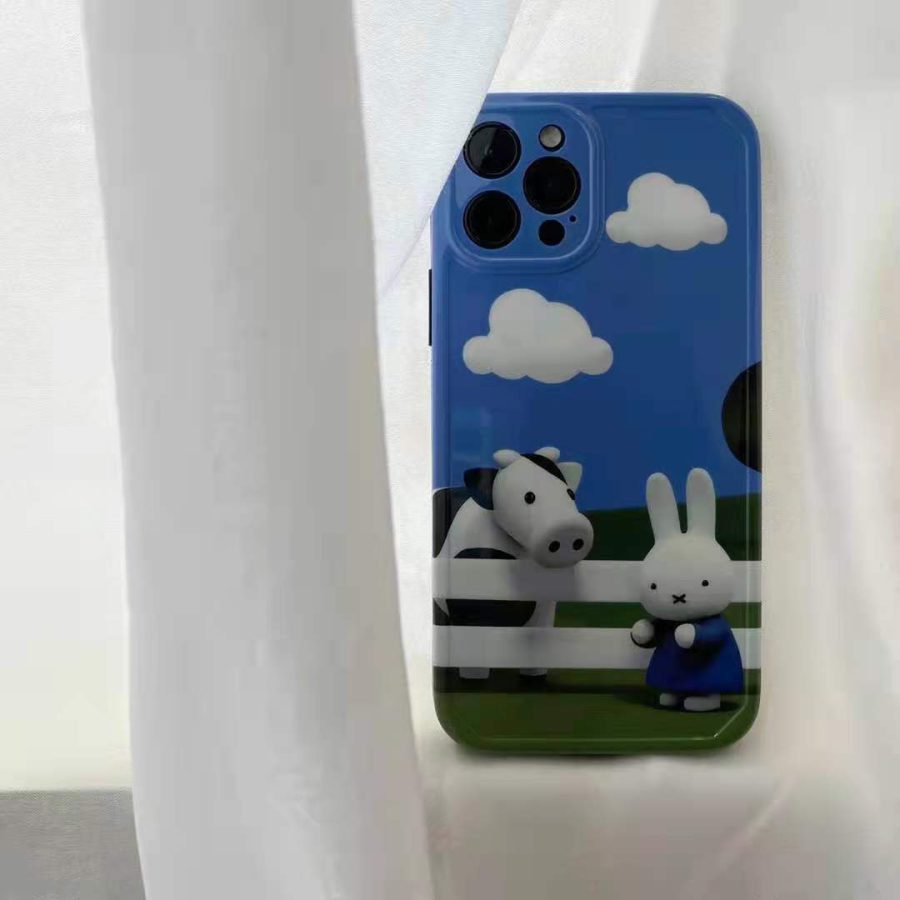Glossy Cow & Rabbit iPhone 13 Pro Max Case