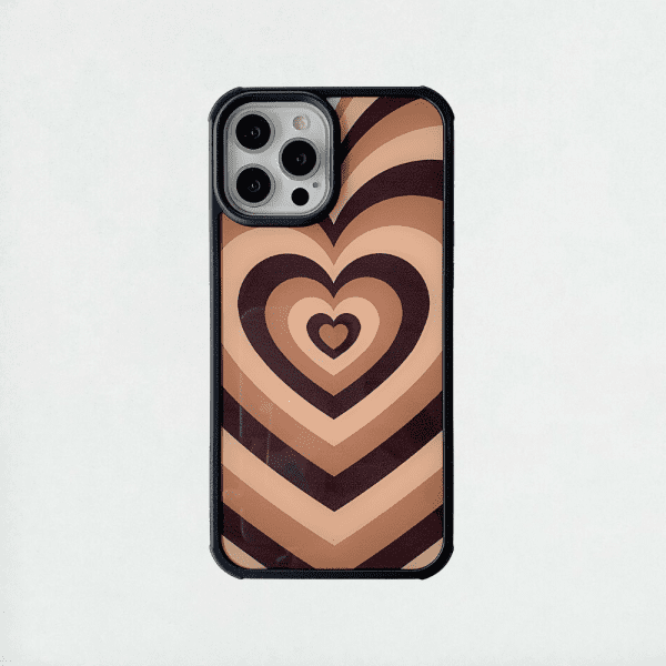 70s Heart iPhone Case - Brown