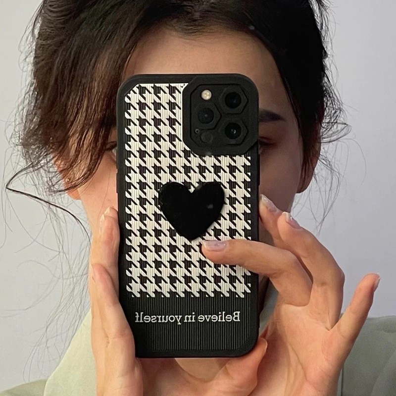 black & white houndstooth iphone case - ZiCASE