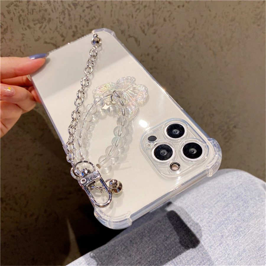 Crystal Butterfly Chain Phone Case