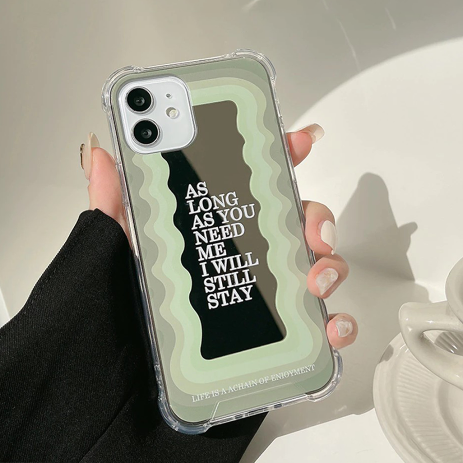 Green Wavy Mirror iPhone 12 Case