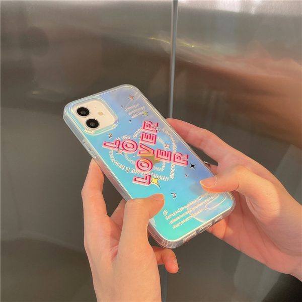 Holographic Hearts iPhone 14 Case