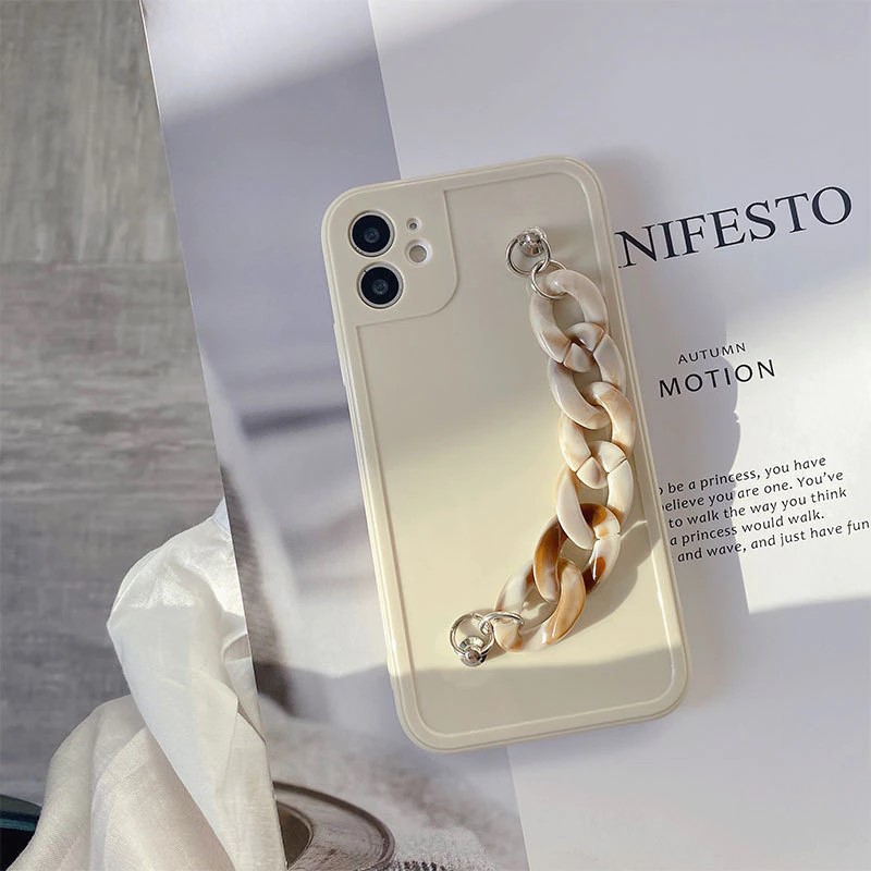 Solid Marble Chain iPhone 12 Case