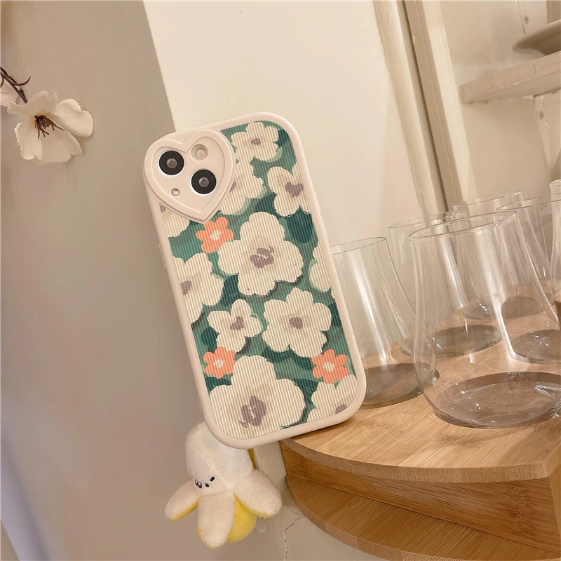 Floral Pattern Heart Phone Case