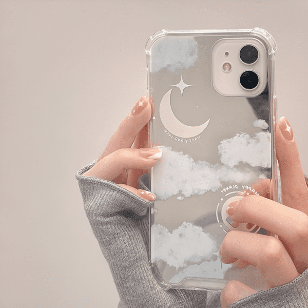 Clouds & Moon Mirror iPhone Case