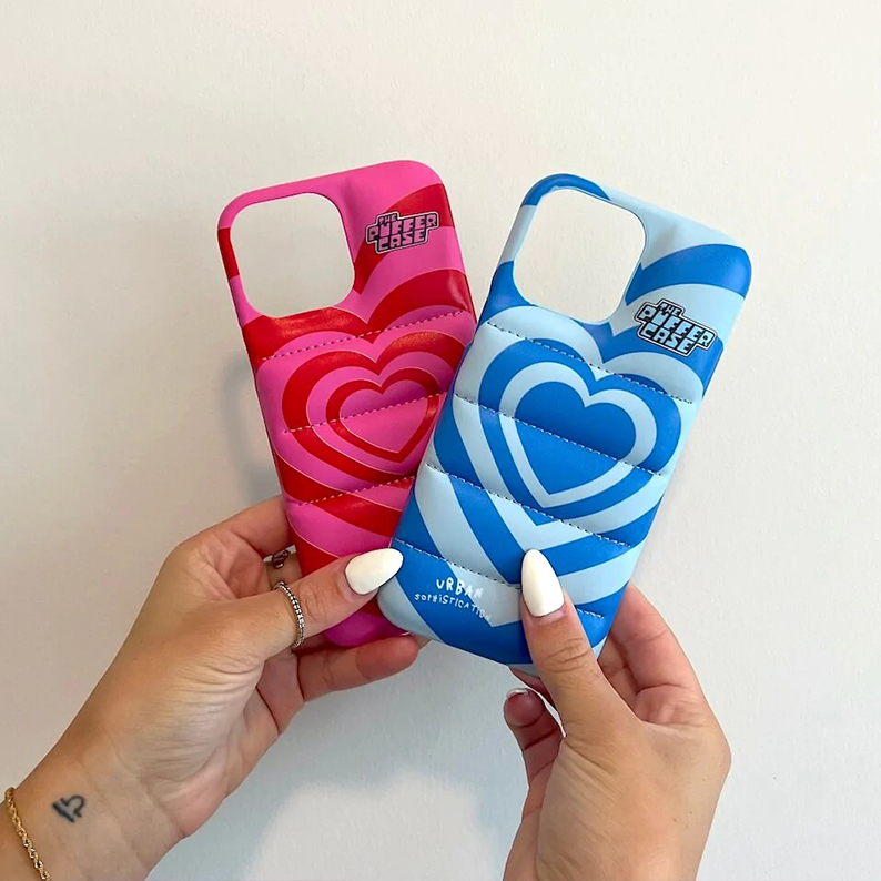 70s Pink Heart Puffer iPhone Cases