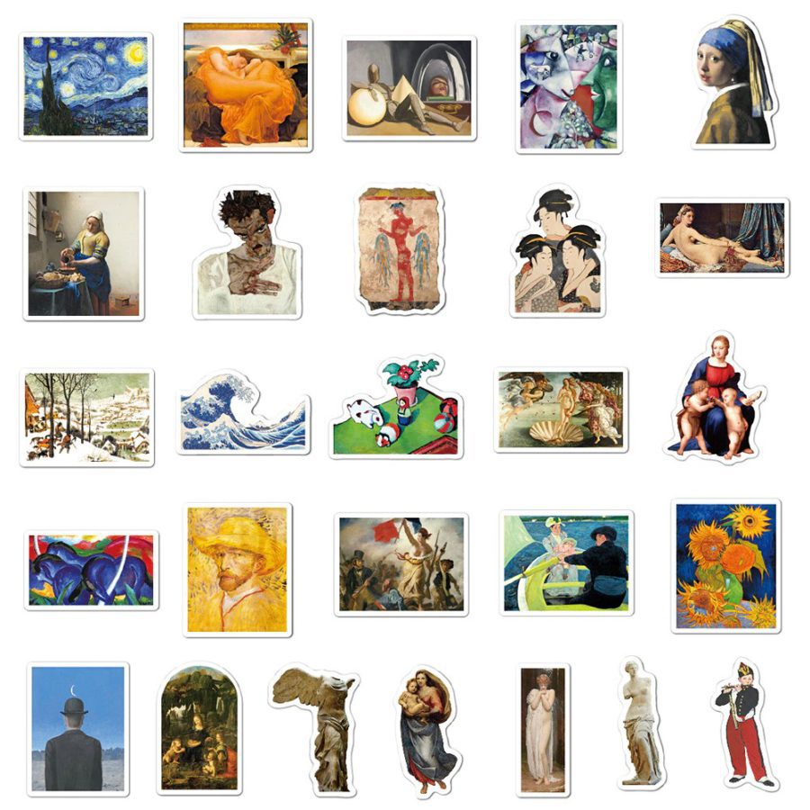 Famous Painting Stickers For Laptop Water Bottle