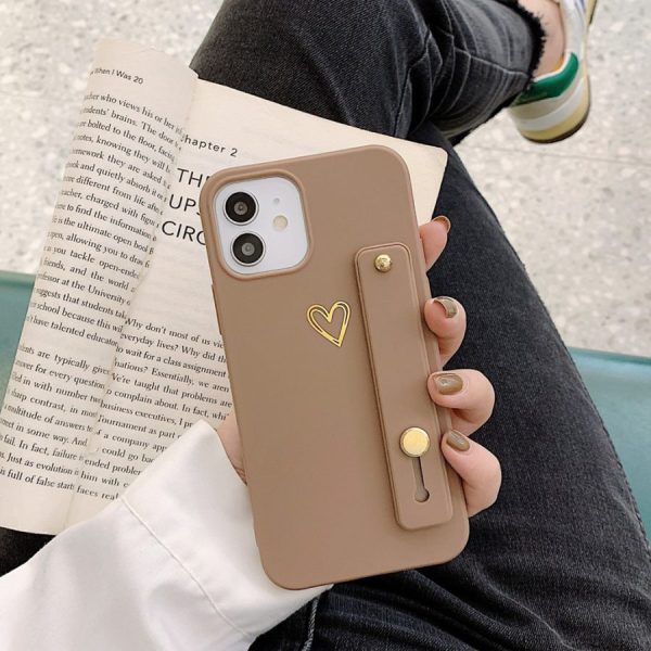 Minimal Heart iPhone 11 Case With Wrist Strap