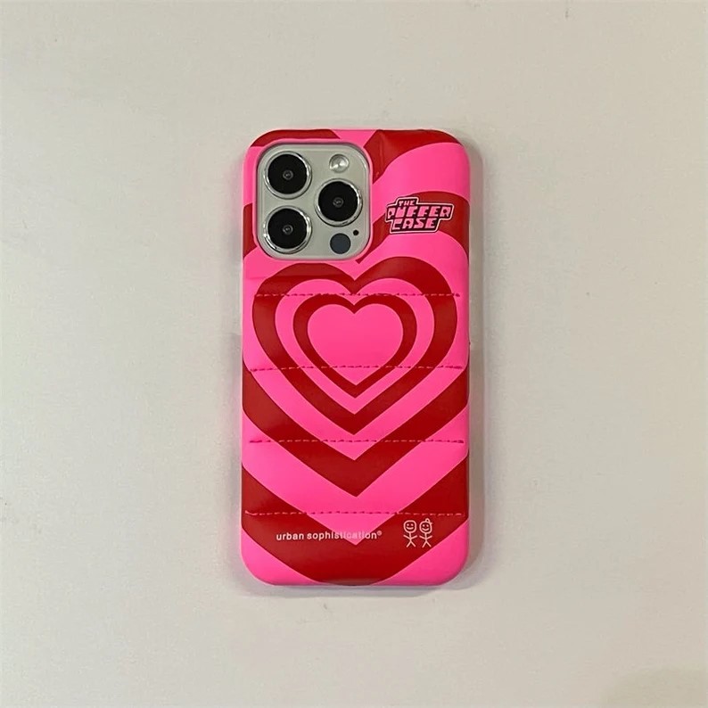 Pink Heart Puffer iPhone 13 Pro Max Case