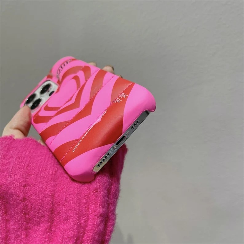 Pink Heart Puffer Case