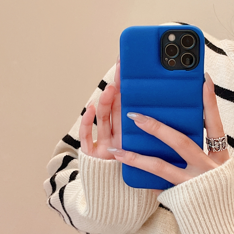 Puffer Jacket Blue iPhone Cases