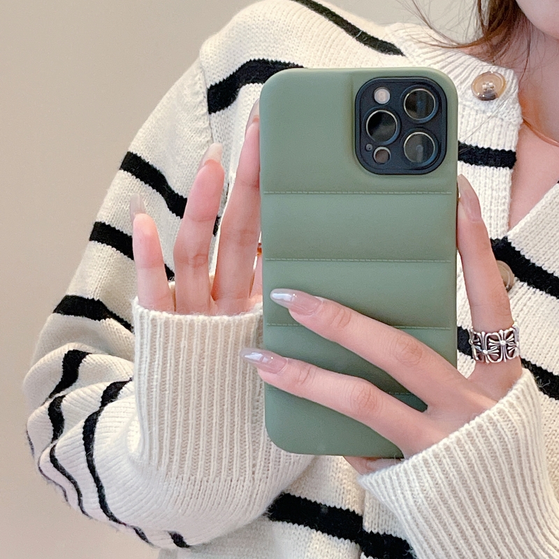Puffer Jacket Green iPhone Cases