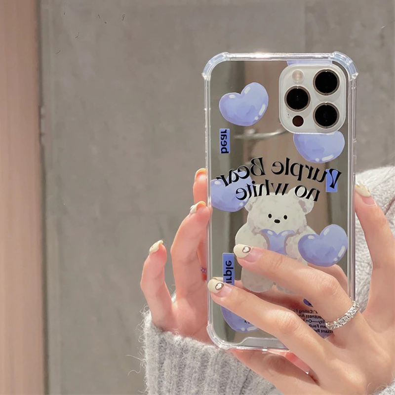 Purple Bear Mirror iPhone Case